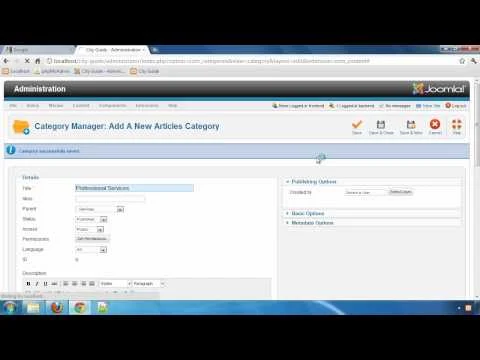 City Guide Part 4 - Creating Joomla Categories